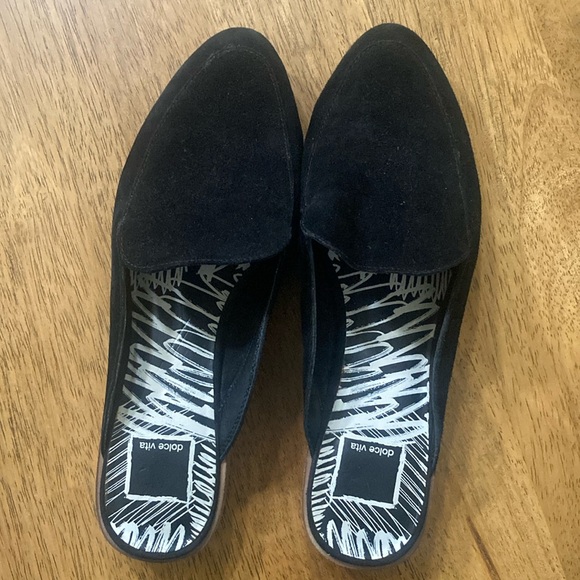 Dolce Vita Black Suede Slip-Ons - Picture 1 of 2